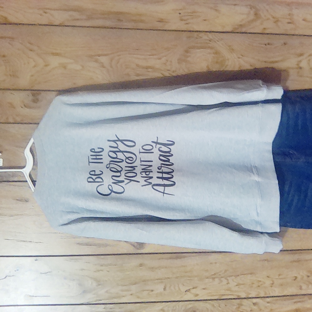 Women’s Light Gray Graphic Crewneck Sweatshirt - Inspirational Yoga Print
